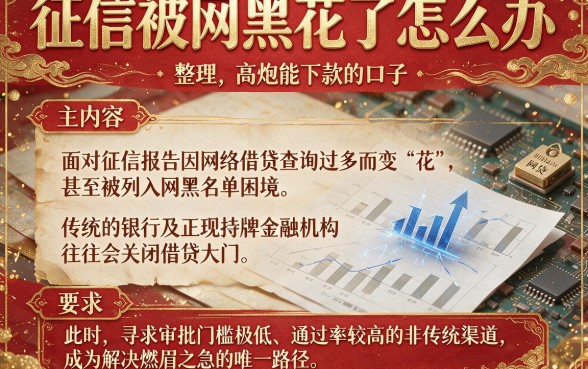 征信被网黑花了怎么办,整理五个高炮能下款的口子