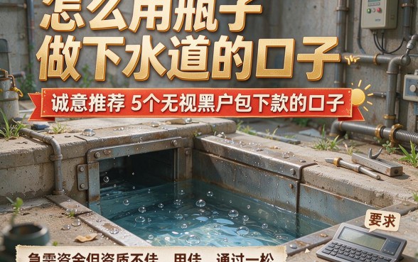 怎么用瓶子做下水道的口子,诚意推荐5个无视黑户包下款的口子