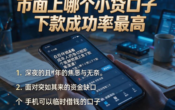 市面上哪个小贷口子下款成功率最高，归纳五个手机可以临时借钱的口子