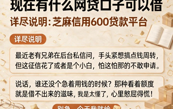 现在有什么网贷口子可以借,详尽说明五个芝麻信用600贷款平台