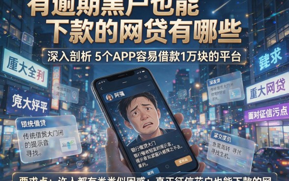 有逾期黑户也能下款的网贷有哪些,深入剖析5个APP容易借款1万块的平台