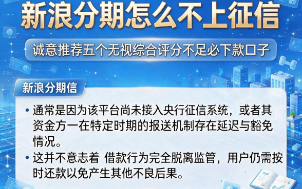 新浪分期怎么不上征信，诚意推荐五个无视综合评分不足必下款口子