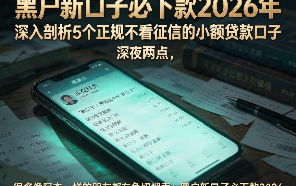 黑户新口子必下款2026年,深入剖析5个正规不看征信的小额贷款口子