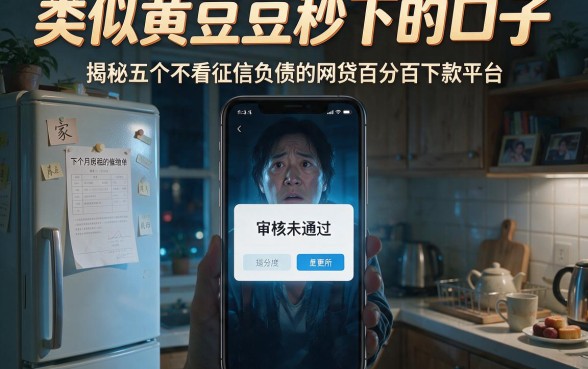 类似黄豆豆秒下的口子，揭秘五个不看征信负债的网贷百分百下款平台