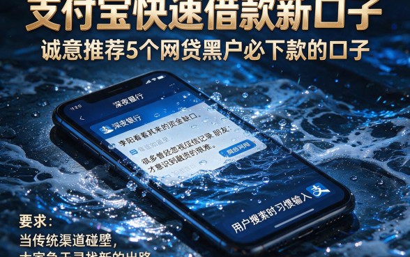 支付宝快速借款新口子，诚意推荐5个网贷黑户必下款的口子
