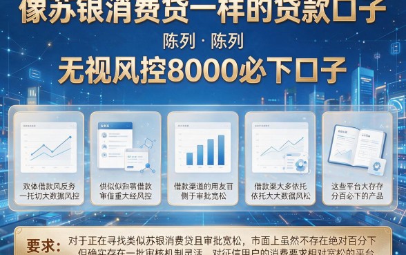 像苏银消费贷一样的贷款口子,陈列五个无视风控8000必下口子