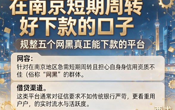 在南京短期周转好下款的口子,规整五个网黑真正能下款的平台