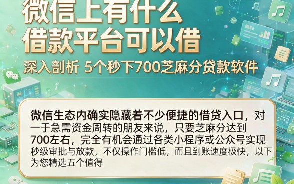 微信上有什么借款平台可以借,深入剖析5个秒下700芝麻分贷款软件