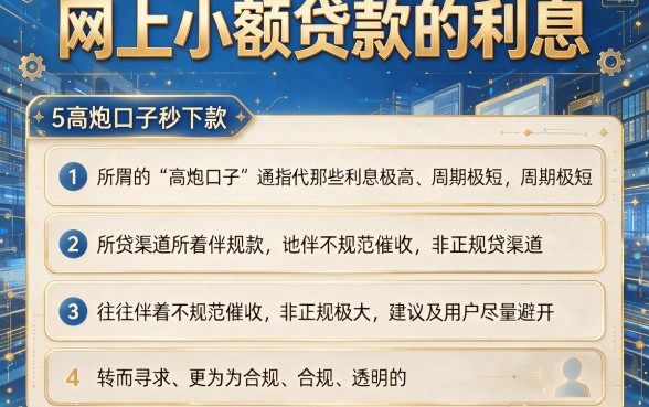 网上小额贷款的利息,详尽说明5个高炮口子秒下款