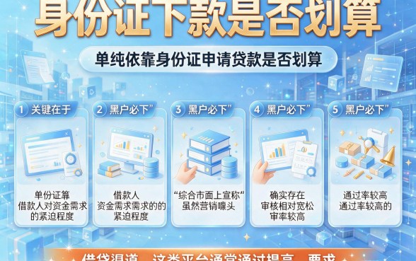 身份证下款是否划算,罗列5个黑户都能下的软件