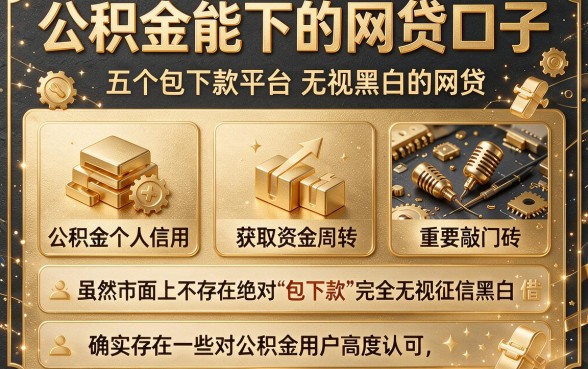 公积金能下的网贷口子,概括五个包下款平台无视黑白的网贷