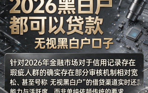 2026黑白户都可以贷款,概括5个无视黑白户口子
