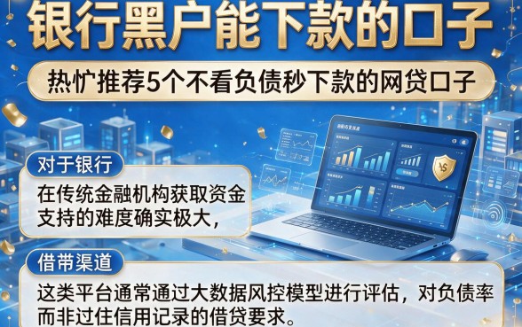 银行黑户能下款的口子，热忱推荐5个不看负债秒下款的网贷口子