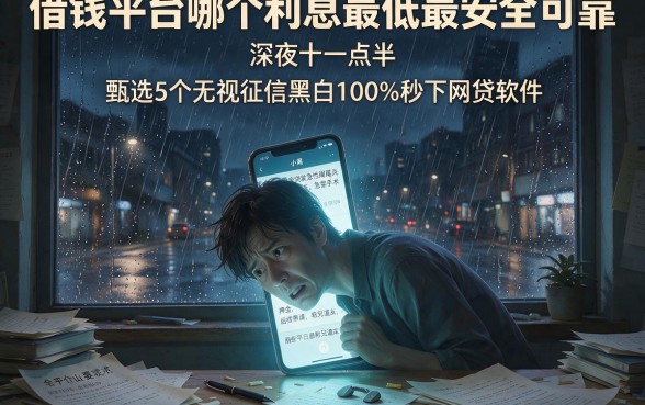借钱平台哪个利息最低最安全可靠,甄选5个无视征信黑白100%秒下网贷软件
