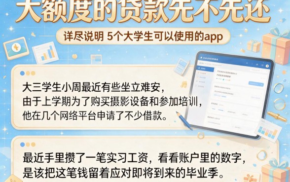 大额度的贷款先不先还,详尽说明5个大学生可以使用的app