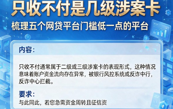 只收不付是几级涉案卡，梳理五个网贷平台门槛低一点的平台