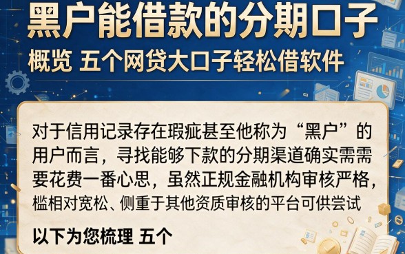 黑户能借款的分期口子,概览五个网贷大口子轻松借软件