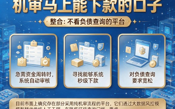 机审马上能下款的口子,整合五个不看负债查询的平台
