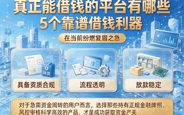 真正能借钱的平台有哪些,胪列5个靠谱借钱利器