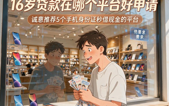 16岁贷款在哪个平台好申请，诚意推荐5个手机身份证秒借现金的平台