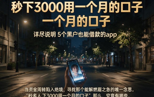 秒下3000用一个月的口子,详尽说明5个黑户也能借款的app