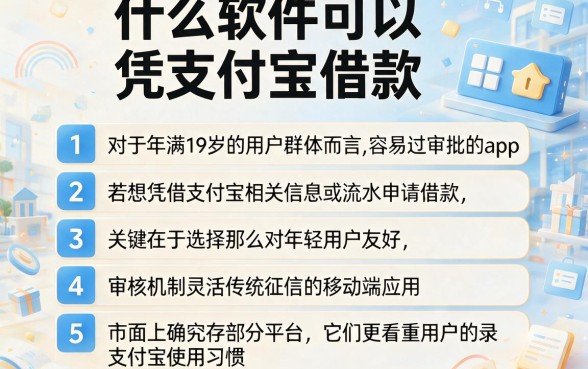 什么软件可以凭支付宝借款，条列5个19岁贷款容易过审批的app