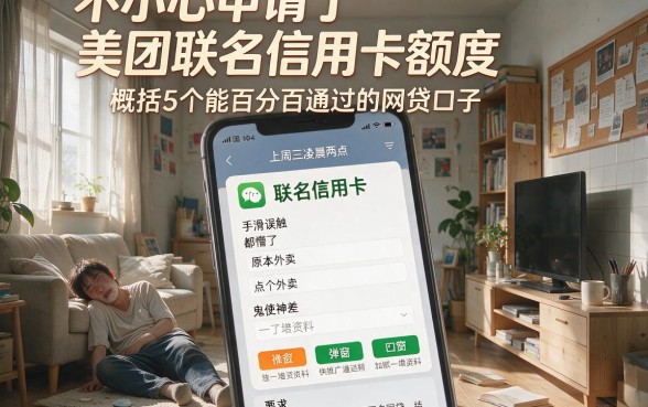 不小心申请了美团联名信用卡额度,概括5个能百分百通过的网贷口子