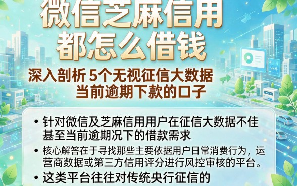 微信芝麻信用都怎么借钱，深入剖析5个无视征信大数据当前逾期下款的口子