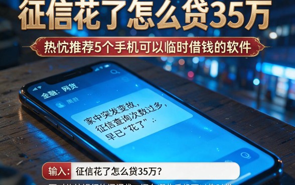 征信花了怎么贷35万,热忱推荐5个手机可以临时借钱的软件