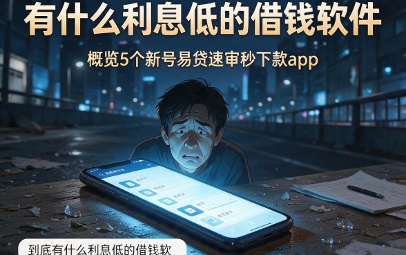 有什么利息低的借钱软件,概览5个新号易贷速审秒下款app