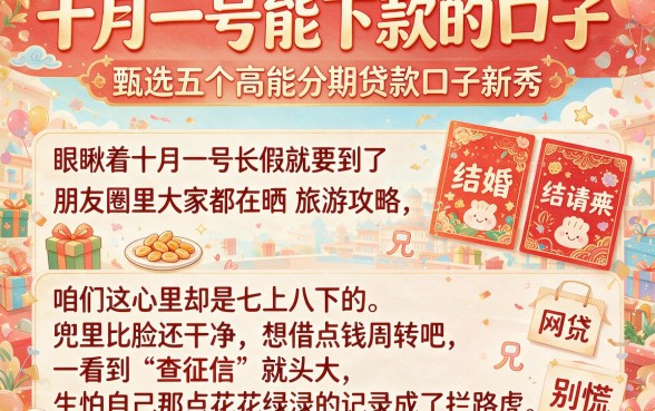十月一号能下款的口子，甄选五个高能分期贷款口子新秀