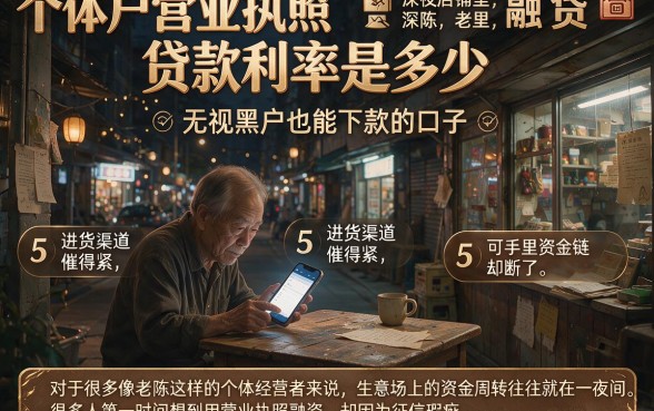 个体户营业执照贷款利率是多少,罗列5个无视黑户也能下款的口子