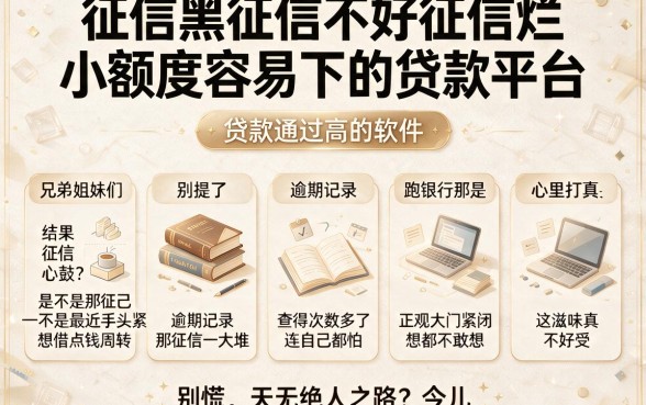 征信黑征信不好征信烂小额度容易下的贷款平台,条列五个贷款通过高的软件