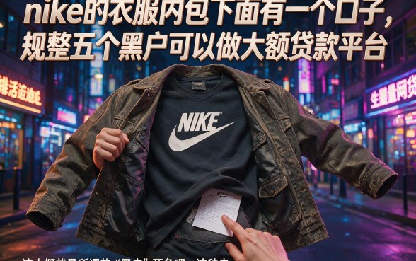 nike的衣服内包下面有一个口子，规整五个黑户可以做大额贷款平台