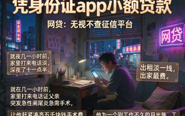 凭身份证app小额贷款,罗列5个网贷无视不查征信平台