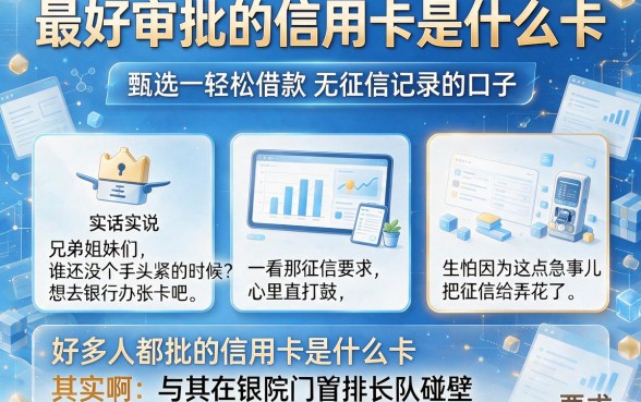 最好审批的信用卡是什么卡,甄选五个轻松借款无征信记录的口子