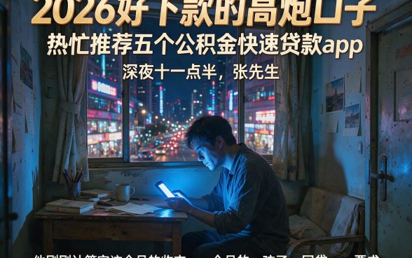 2026好下款的高炮口子，热忱推荐五个公积金快速贷款app
