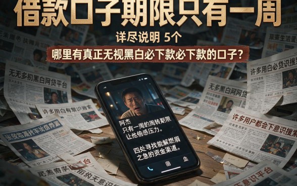 借款口子期限只有一周,详尽说明5个无视黑白必下款的网贷平台