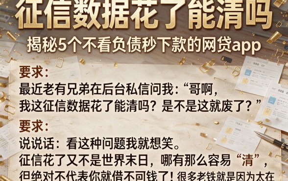 征信数据花了能清吗，揭秘5个不看负债秒下款的网贷app