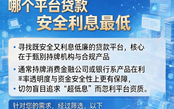 哪个平台贷款安全利息最低,陈列五个利息低的网贷口子