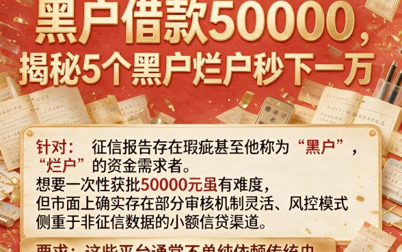 黑户借款50000，揭秘5个黑户烂户秒下一万