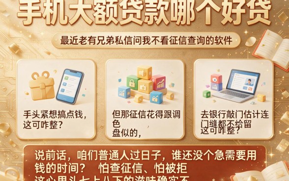 手机大额贷款哪个好贷,枚举5个不看征信查询的软件
