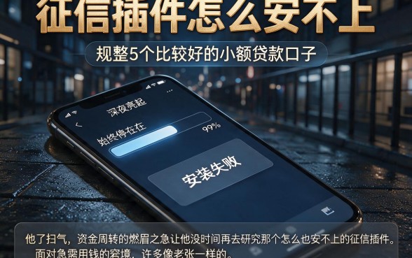 征信插件怎么安不上,规整5个比较好的小额贷款口子