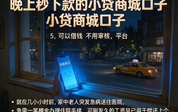 晚上秒下款的小贷商城口子,概括5个可以借钱不用审核的平台