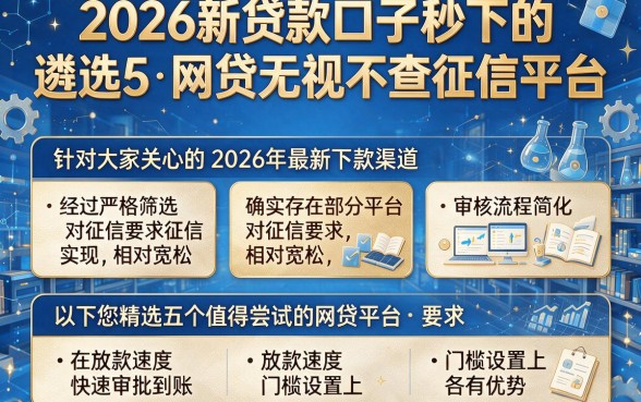 2026新贷款口子秒下的，遴选5个网贷无视不查征信平台