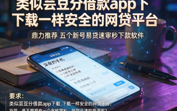 类似芸豆分借款app下载一样安全的网贷平台，鼎力推荐五个新号易贷速审秒下款软件