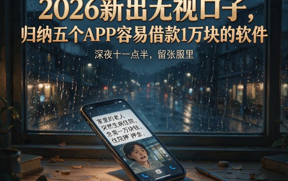 2026新出无视口子，归纳五个APP容易借款1万块的软件