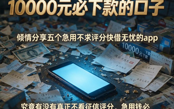 10000元必下款的口子,倾情分享五个急用不求评分快借无忧的app