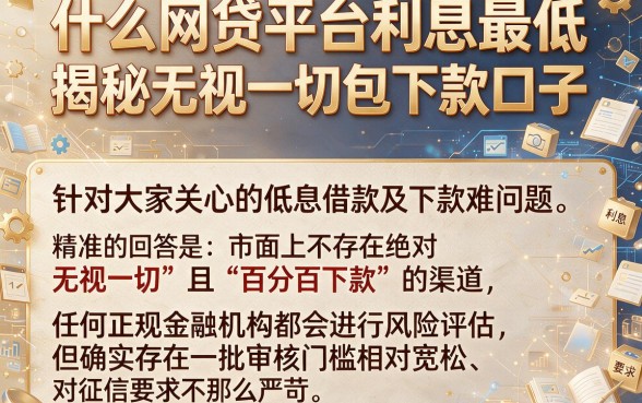 什么网贷平台利息最低,揭秘五个无视一切包下款口子