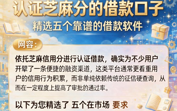 认证芝麻分的借款口子,精选五个靠谱的借款软件